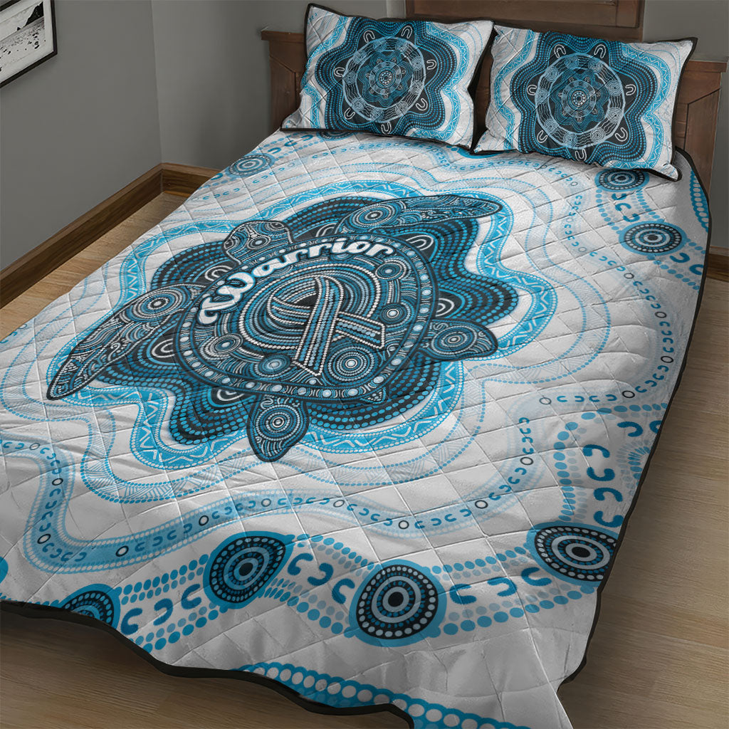Prostate Cancer Awareness Month Quilt Bed Set Warrior Ribbon Turtle Dot Art Pattern