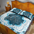 Prostate Cancer Awareness Month Quilt Bed Set Warrior Ribbon Turtle Dot Art Pattern