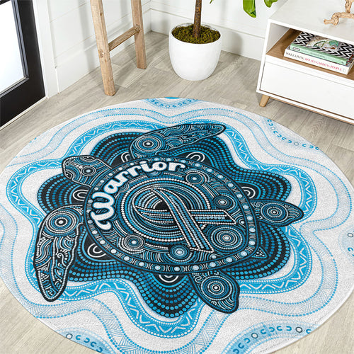 Prostate Cancer Awareness Month Round Carpet Warrior Ribbon Turtle Dot Art Pattern