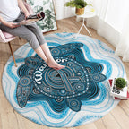 Prostate Cancer Awareness Month Round Carpet Warrior Ribbon Turtle Dot Art Pattern