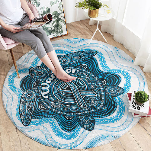 Prostate Cancer Awareness Month Round Carpet Warrior Ribbon Turtle Dot Art Pattern