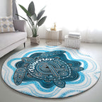 Prostate Cancer Awareness Month Round Carpet Warrior Ribbon Turtle Dot Art Pattern