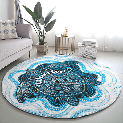 Prostate Cancer Awareness Month Round Carpet Warrior Ribbon Turtle Dot Art Pattern