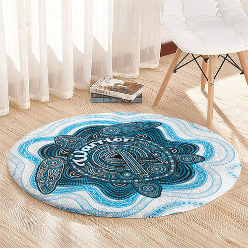 Prostate Cancer Awareness Month Round Carpet Warrior Ribbon Turtle Dot Art Pattern