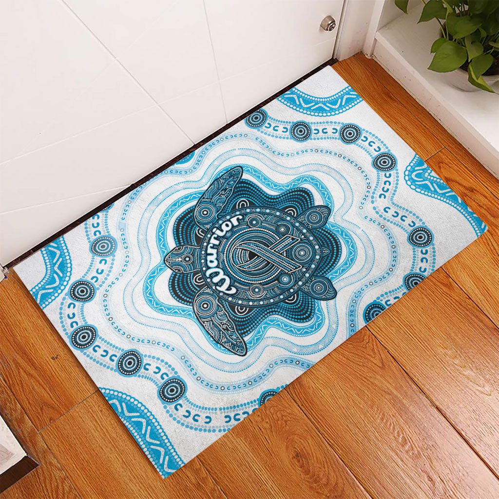 Prostate Cancer Awareness Month Rubber Doormat Warrior Ribbon Turtle Dot Art Pattern