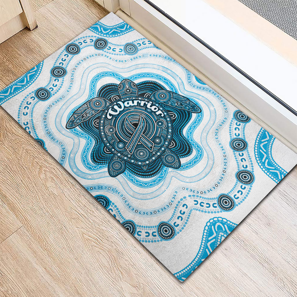 Prostate Cancer Awareness Month Rubber Doormat Warrior Ribbon Turtle Dot Art Pattern