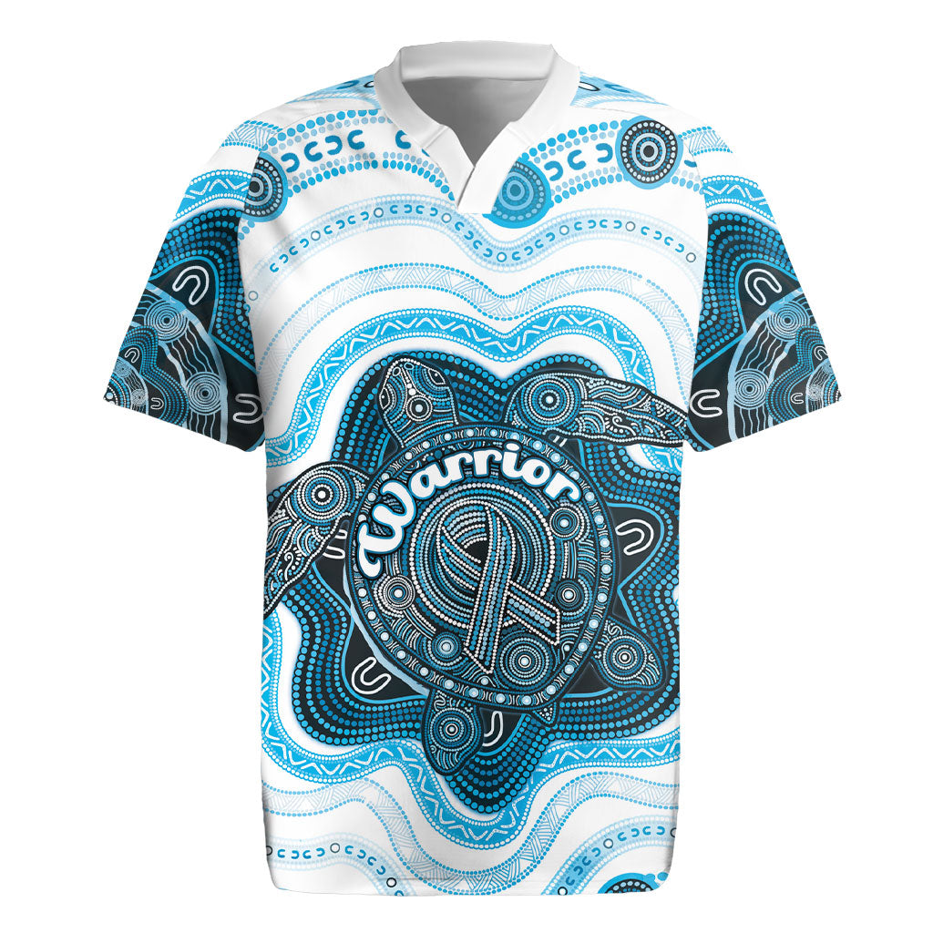 Personalised Prostate Cancer Awareness Month Rugby Jersey Warrior Ribbon Turtle Dot Art Pattern