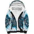 Personalised Prostate Cancer Awareness Month Sherpa Hoodie Warrior Ribbon Turtle Dot Art Pattern