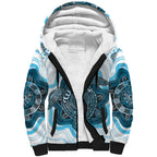 Personalised Prostate Cancer Awareness Month Sherpa Hoodie Warrior Ribbon Turtle Dot Art Pattern