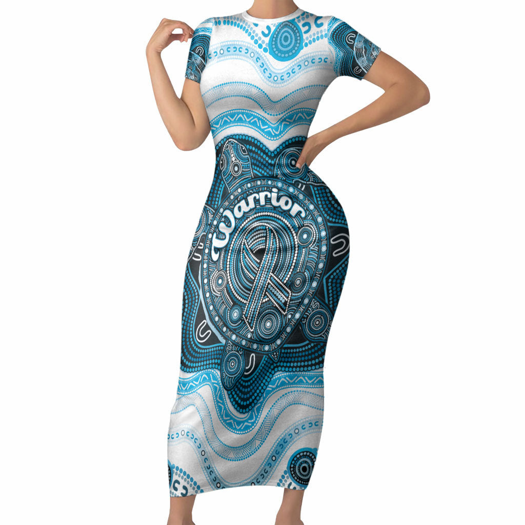 Personalised Prostate Cancer Awareness Month Short Sleeve Bodycon Dress Warrior Ribbon Turtle Dot Art Pattern