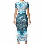 Personalised Prostate Cancer Awareness Month Short Sleeve Bodycon Dress Warrior Ribbon Turtle Dot Art Pattern