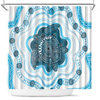 Prostate Cancer Awareness Month Shower Curtain Warrior Ribbon Turtle Dot Art Pattern