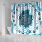 Prostate Cancer Awareness Month Shower Curtain Warrior Ribbon Turtle Dot Art Pattern