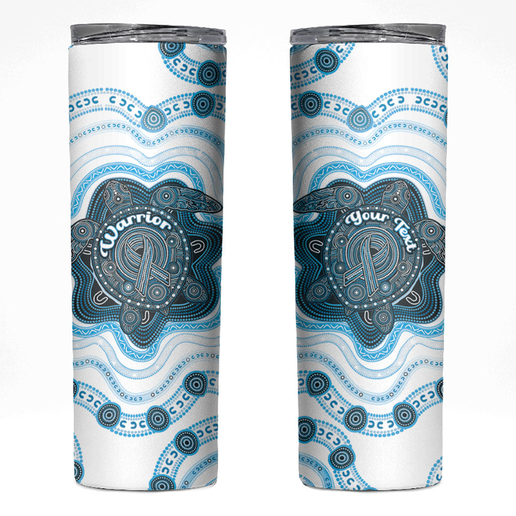 Personalised Prostate Cancer Awareness Month Skinny Tumbler Warrior Ribbon Turtle Dot Art Pattern