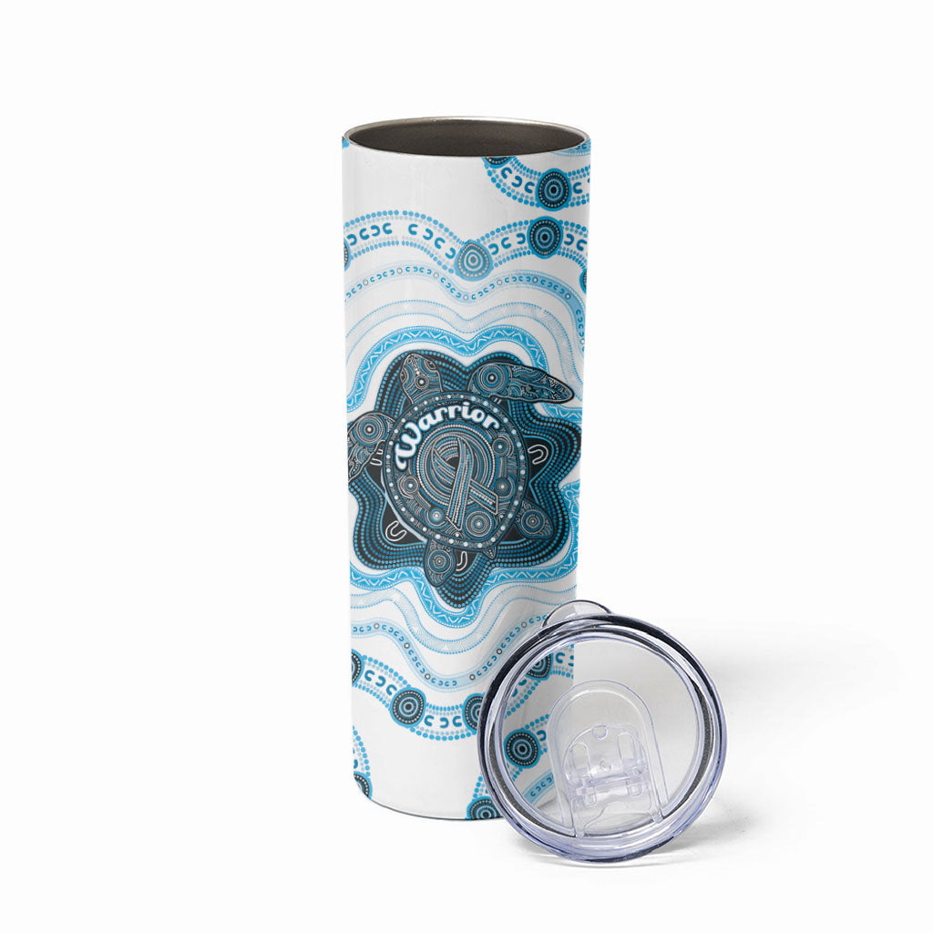 Personalised Prostate Cancer Awareness Month Skinny Tumbler Warrior Ribbon Turtle Dot Art Pattern