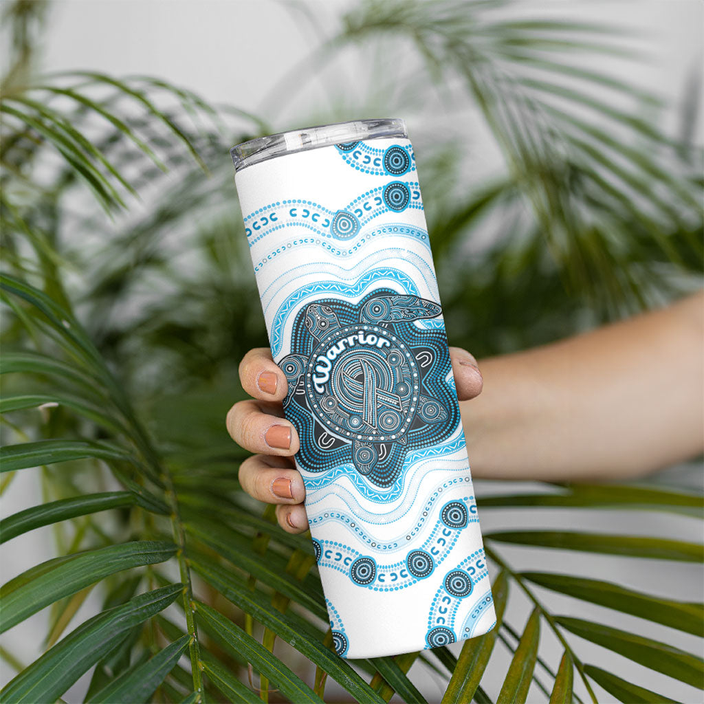Personalised Prostate Cancer Awareness Month Skinny Tumbler Warrior Ribbon Turtle Dot Art Pattern