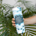 Personalised Prostate Cancer Awareness Month Skinny Tumbler Warrior Ribbon Turtle Dot Art Pattern