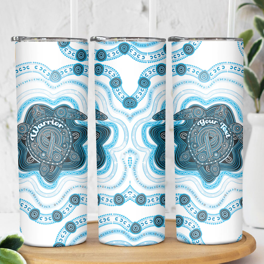 Personalised Prostate Cancer Awareness Month Skinny Tumbler Warrior Ribbon Turtle Dot Art Pattern