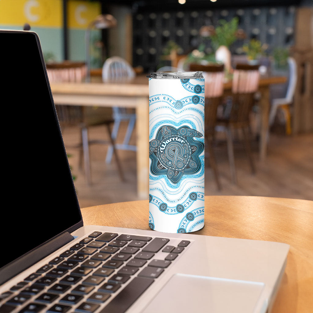 Personalised Prostate Cancer Awareness Month Skinny Tumbler Warrior Ribbon Turtle Dot Art Pattern