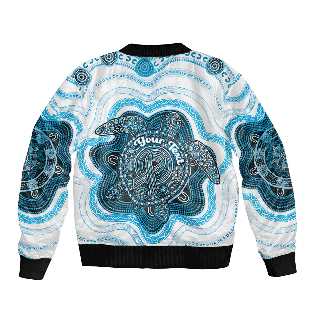 Personalised Prostate Cancer Awareness Month Sleeve Zip Bomber Jacket Warrior Ribbon Turtle Dot Art Pattern