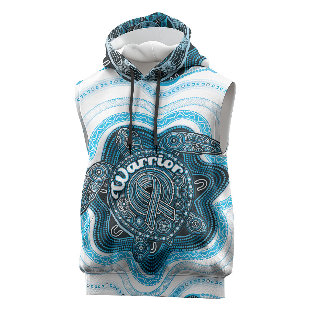 Personalised Prostate Cancer Awareness Month Sleeveless Hoodie Warrior Ribbon Turtle Dot Art Pattern