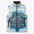Personalised Prostate Cancer Awareness Month Sleeveless Puffer Jacket Warrior Ribbon Turtle Dot Art Pattern