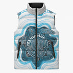 Personalised Prostate Cancer Awareness Month Sleeveless Puffer Jacket Warrior Ribbon Turtle Dot Art Pattern