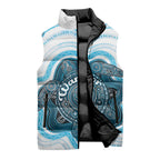 Personalised Prostate Cancer Awareness Month Sleeveless Puffer Jacket Warrior Ribbon Turtle Dot Art Pattern