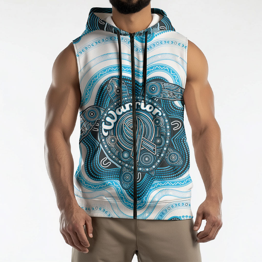 Personalised Prostate Cancer Awareness Month Sleeveless Zip Hoodie Warrior Ribbon Turtle Dot Art Pattern