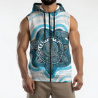 Personalised Prostate Cancer Awareness Month Sleeveless Zip Hoodie Warrior Ribbon Turtle Dot Art Pattern