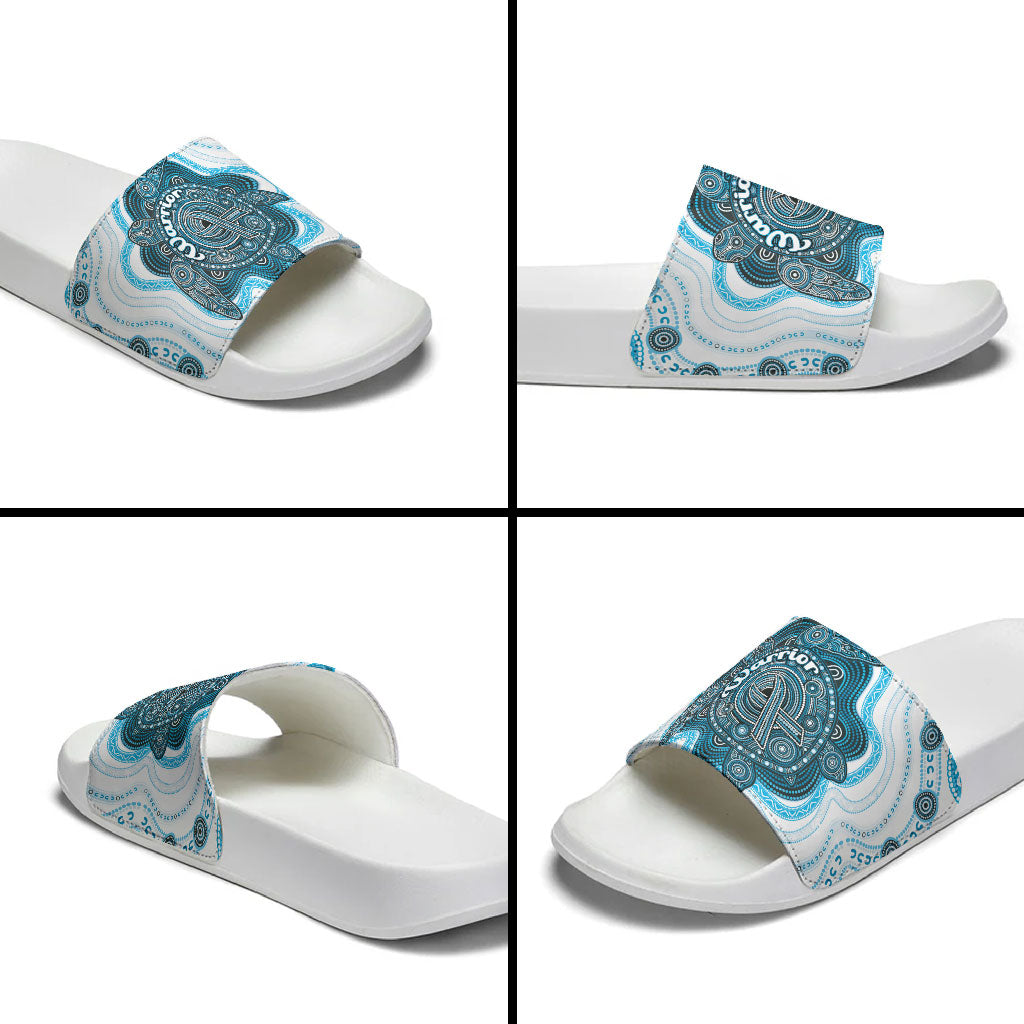 Prostate Cancer Awareness Month Slide Sandals Warrior Ribbon Turtle Dot Art Pattern