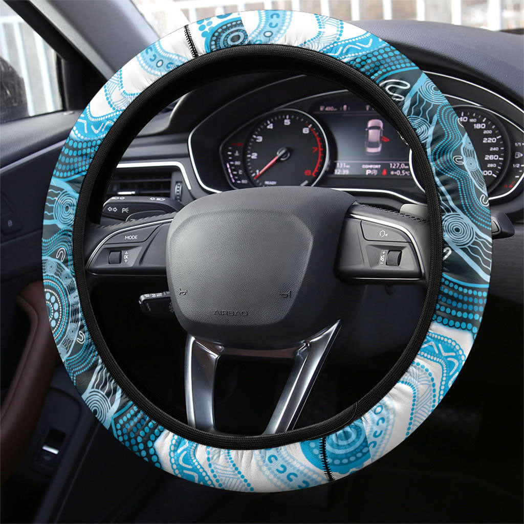 Prostate Cancer Awareness Month Steering Wheel Cover Warrior Ribbon Turtle Dot Art Pattern