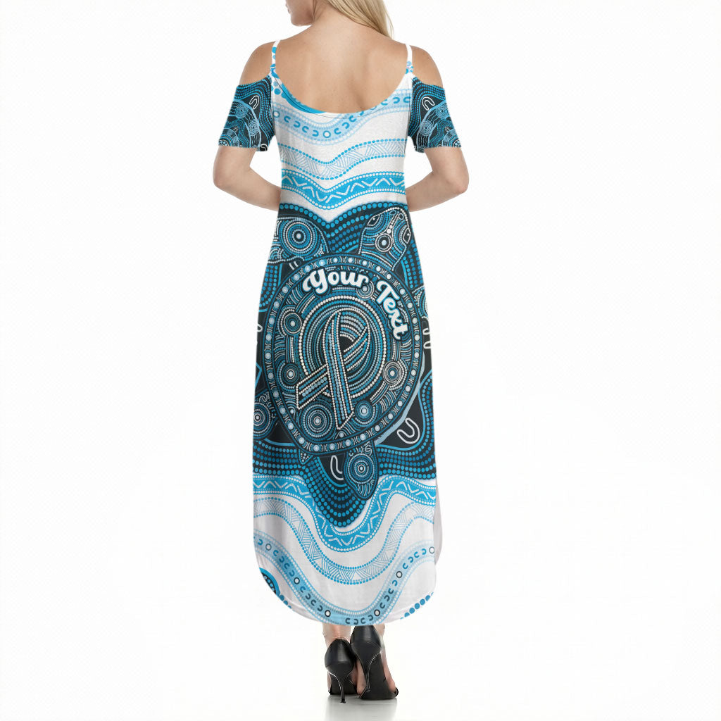 Personalised Prostate Cancer Awareness Month Summer Maxi Dress Warrior Ribbon Turtle Dot Art Pattern