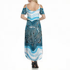 Personalised Prostate Cancer Awareness Month Summer Maxi Dress Warrior Ribbon Turtle Dot Art Pattern