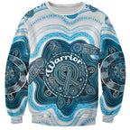 Personalised Prostate Cancer Awareness Month Sweatshirt Warrior Ribbon Turtle Dot Art Pattern