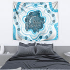 Prostate Cancer Awareness Month Tapestry Warrior Ribbon Turtle Dot Art Pattern