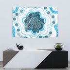 Prostate Cancer Awareness Month Tapestry Warrior Ribbon Turtle Dot Art Pattern