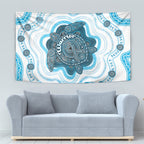 Prostate Cancer Awareness Month Tapestry Warrior Ribbon Turtle Dot Art Pattern