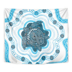 Prostate Cancer Awareness Month Tapestry Warrior Ribbon Turtle Dot Art Pattern