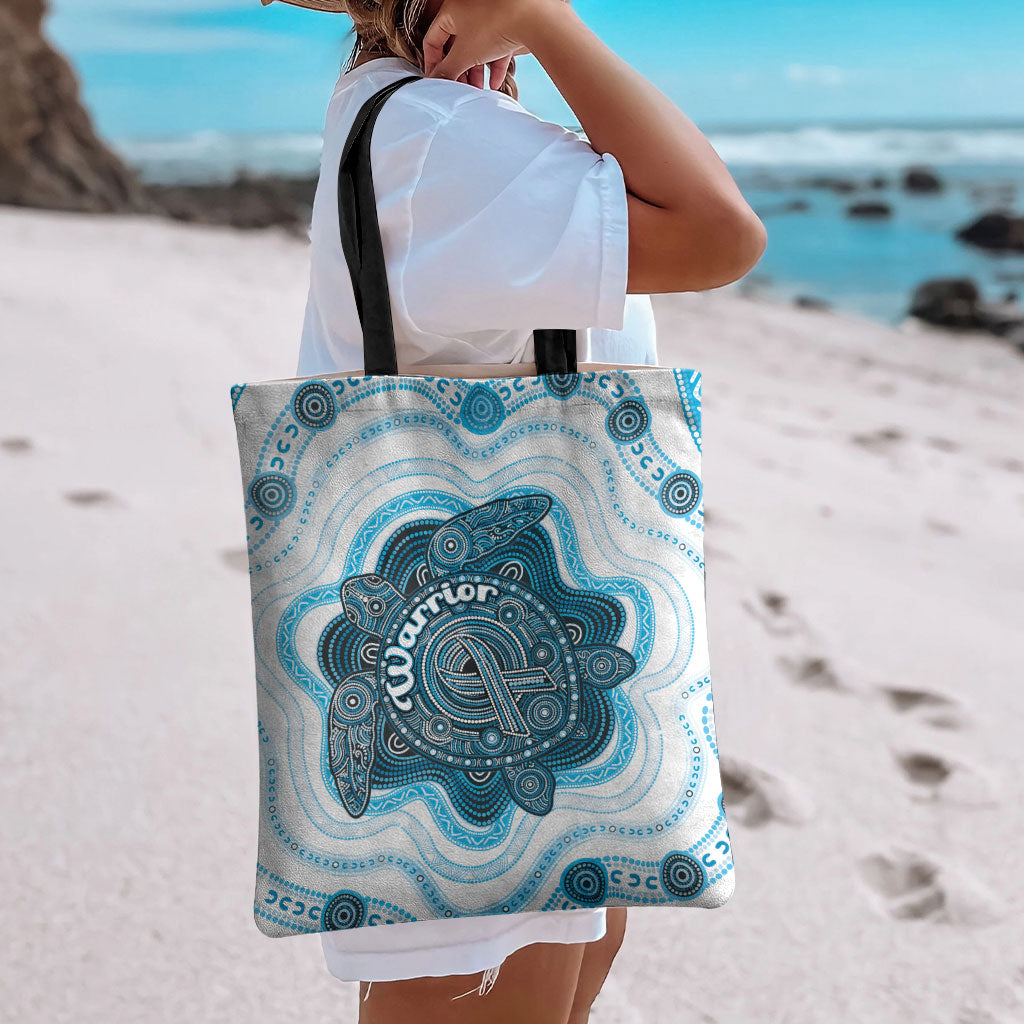 Prostate Cancer Awareness Month Tote Bag Warrior Ribbon Turtle Dot Art Pattern