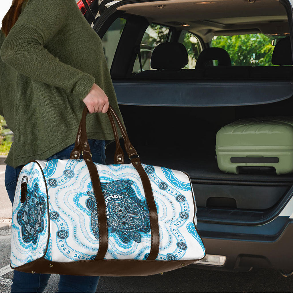Prostate Cancer Awareness Month Travel Bag Warrior Ribbon Turtle Dot Art Pattern