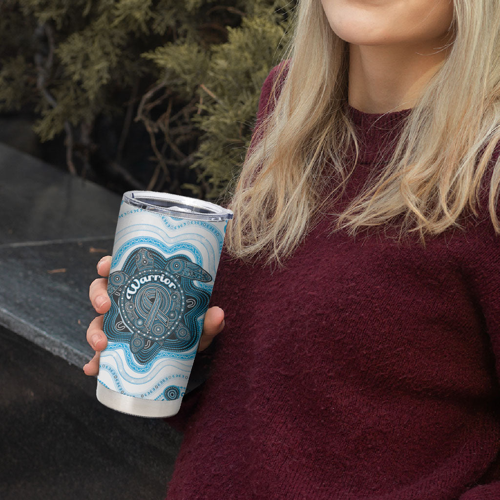 Personalised Prostate Cancer Awareness Month Tumbler Cup Warrior Ribbon Turtle Dot Art Pattern
