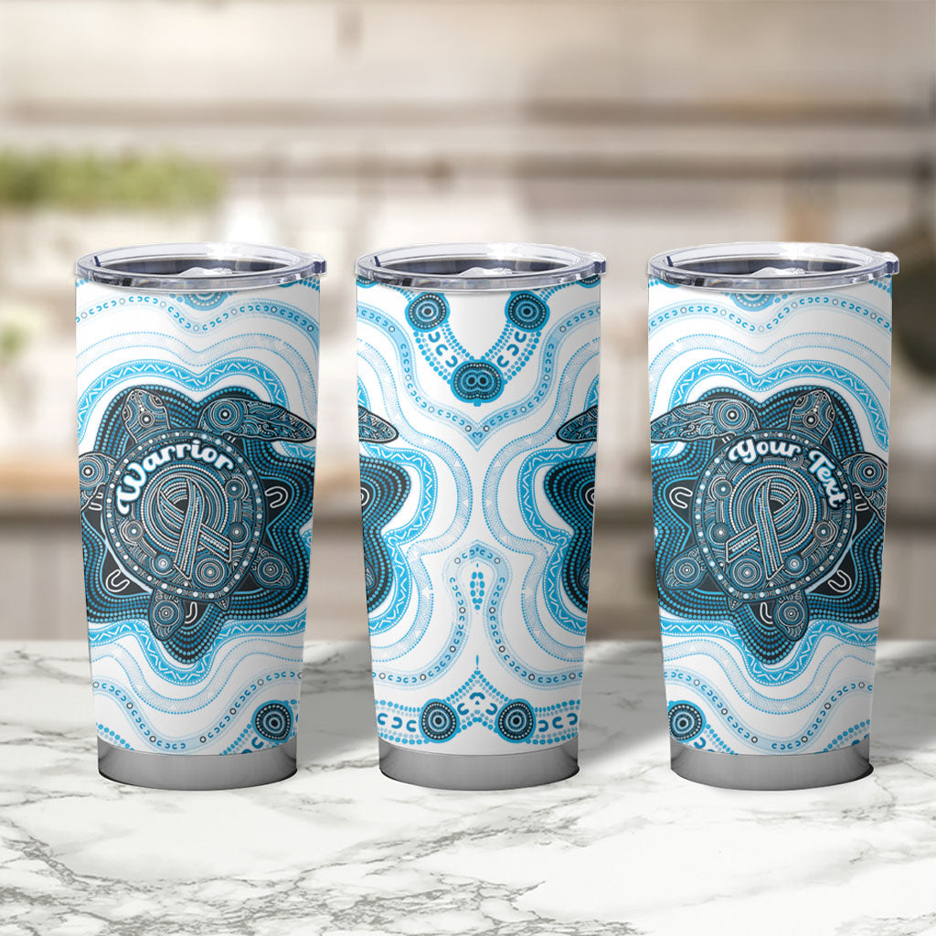 Personalised Prostate Cancer Awareness Month Tumbler Cup Warrior Ribbon Turtle Dot Art Pattern