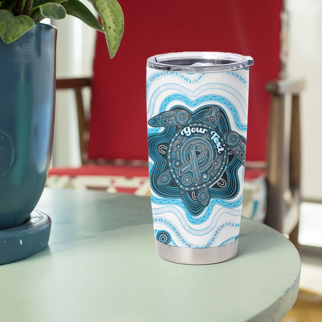 Personalised Prostate Cancer Awareness Month Tumbler Cup Warrior Ribbon Turtle Dot Art Pattern