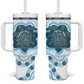 Personalised Prostate Cancer Awareness Month Tumbler With Handle Warrior Ribbon Turtle Dot Art Pattern