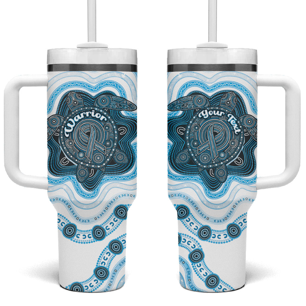 Personalised Prostate Cancer Awareness Month Tumbler With Handle Warrior Ribbon Turtle Dot Art Pattern