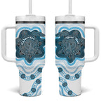 Personalised Prostate Cancer Awareness Month Tumbler With Handle Warrior Ribbon Turtle Dot Art Pattern