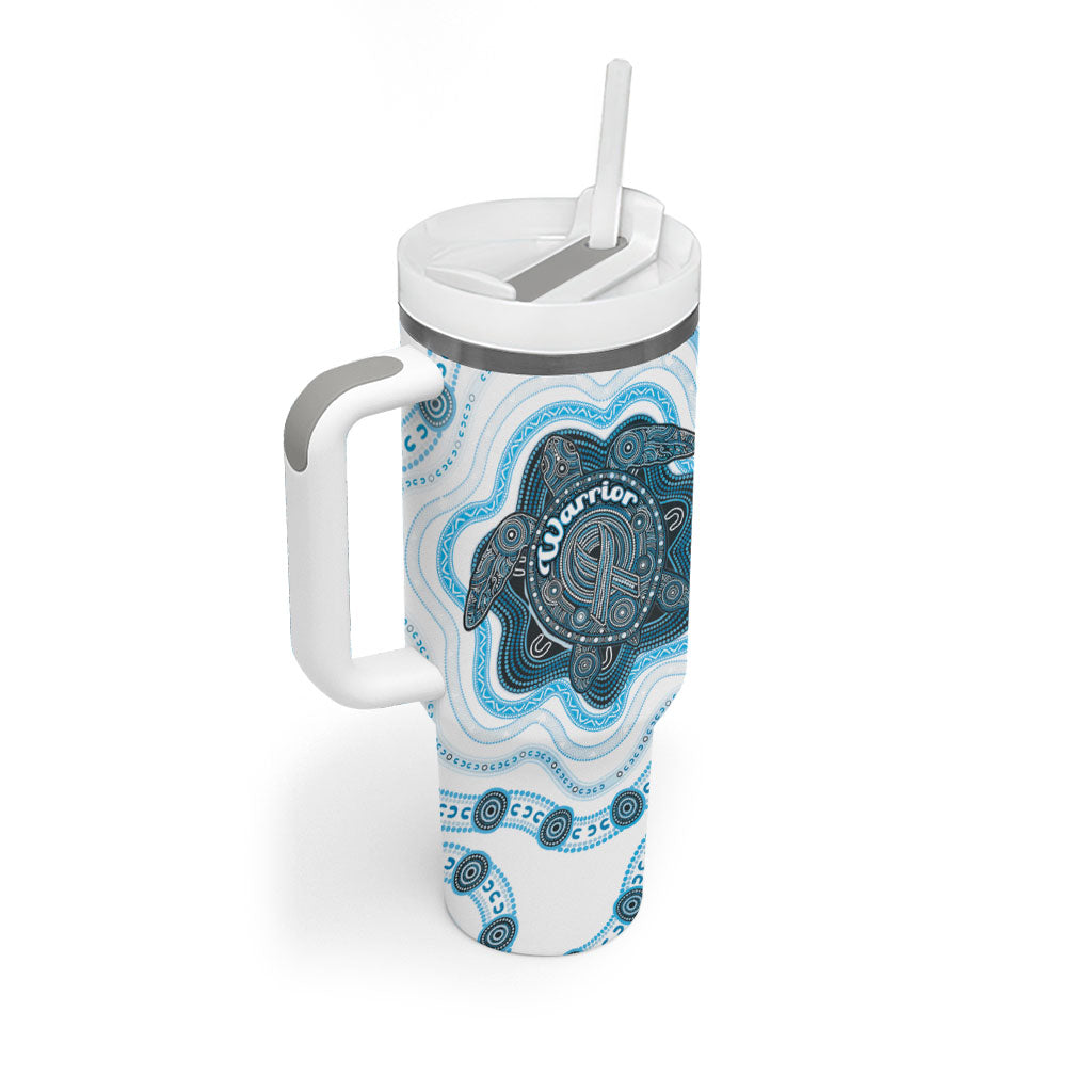 Personalised Prostate Cancer Awareness Month Tumbler With Handle Warrior Ribbon Turtle Dot Art Pattern
