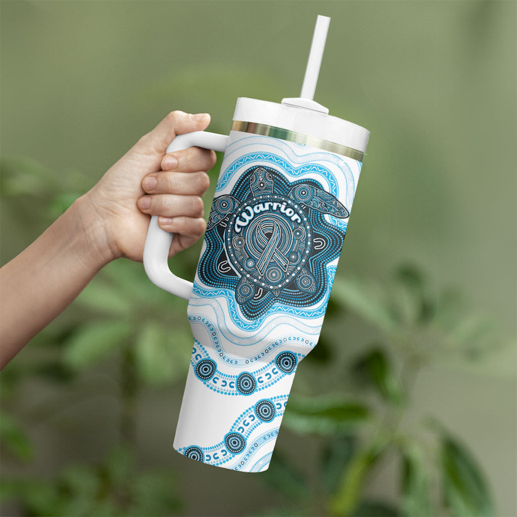 Personalised Prostate Cancer Awareness Month Tumbler With Handle Warrior Ribbon Turtle Dot Art Pattern