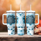 Personalised Prostate Cancer Awareness Month Tumbler With Handle Warrior Ribbon Turtle Dot Art Pattern